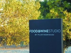 food and wine sign