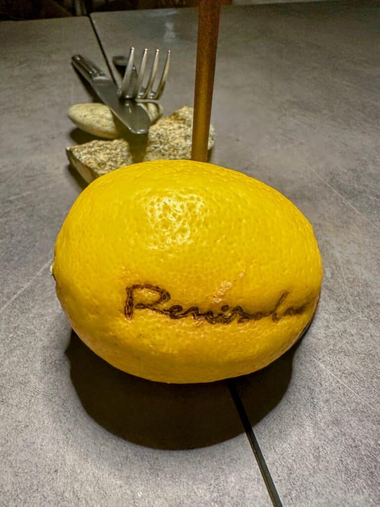 lemon with Penisola engraved