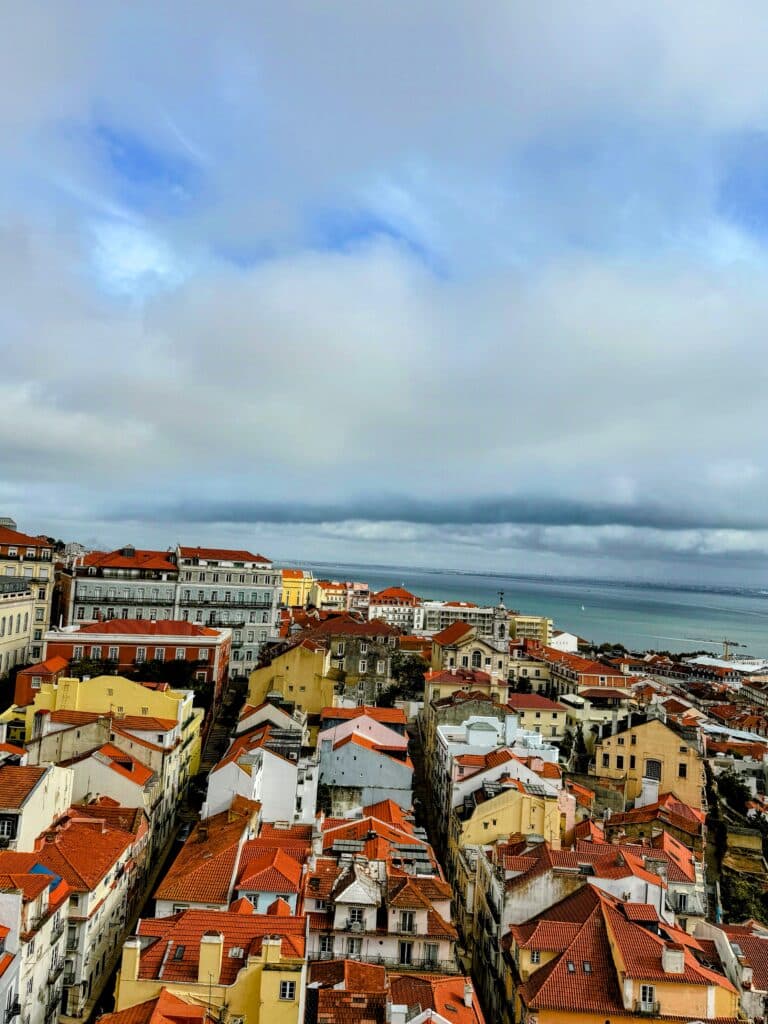view of the tops of buildings in Lisbon