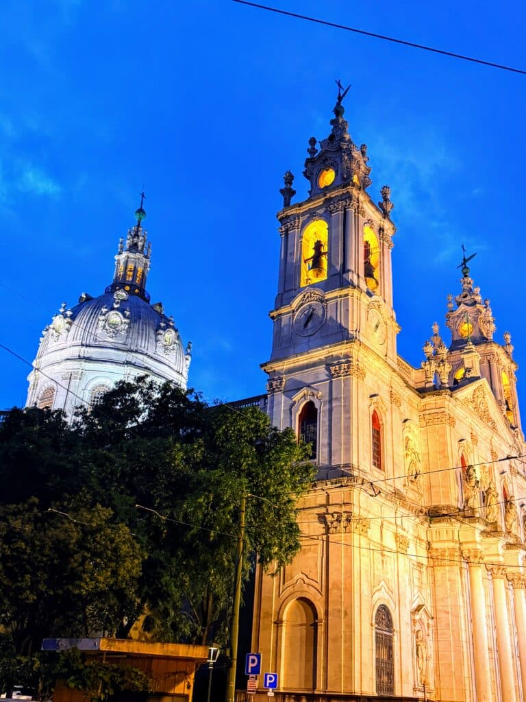church at night