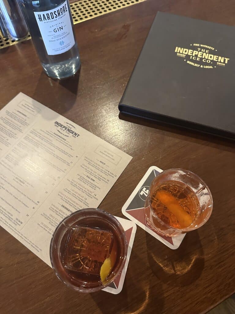 drinks at the independent ice co.
