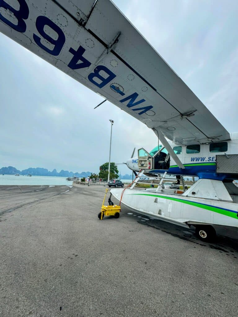 boat plane on ground