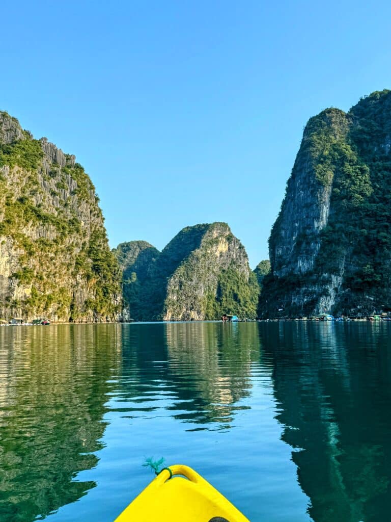 view of Ha Long Bay on boat, Vietnam