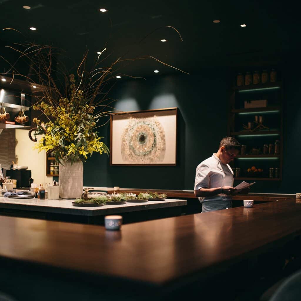 Chef Gavin Kaysen and artwork