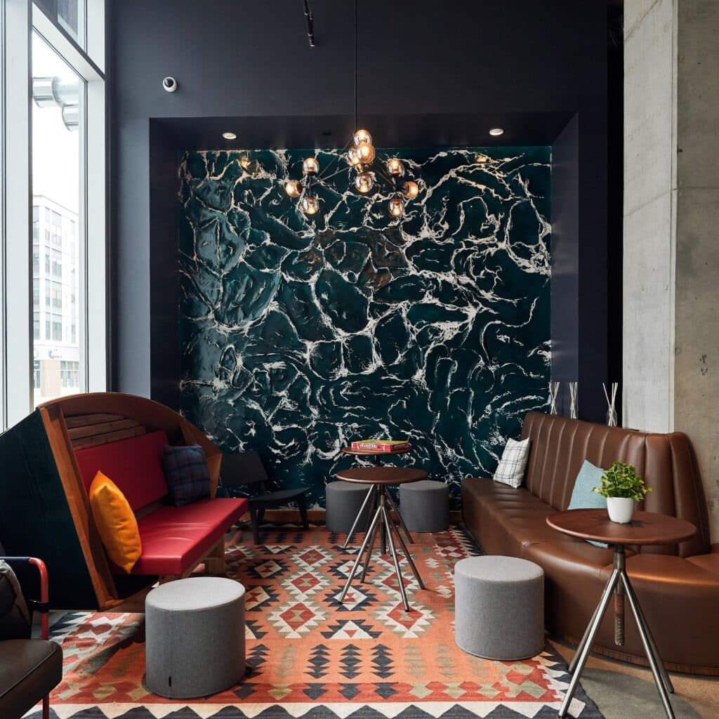 custom seating in Moxy Minneapolis Downtown